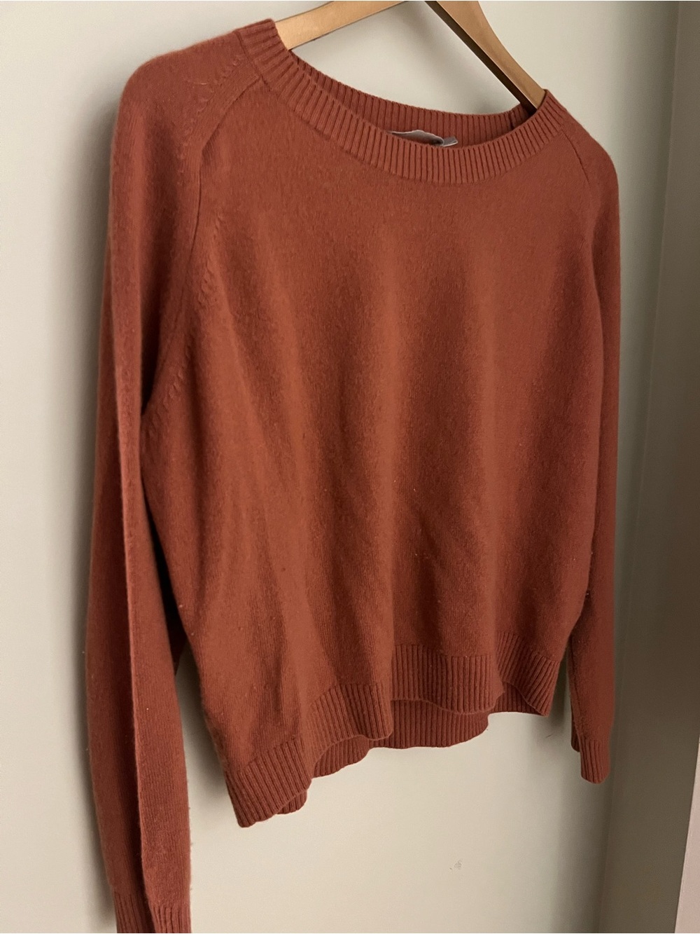Vince Rust Crewneck Sweater - Warm Rust Orange Tone